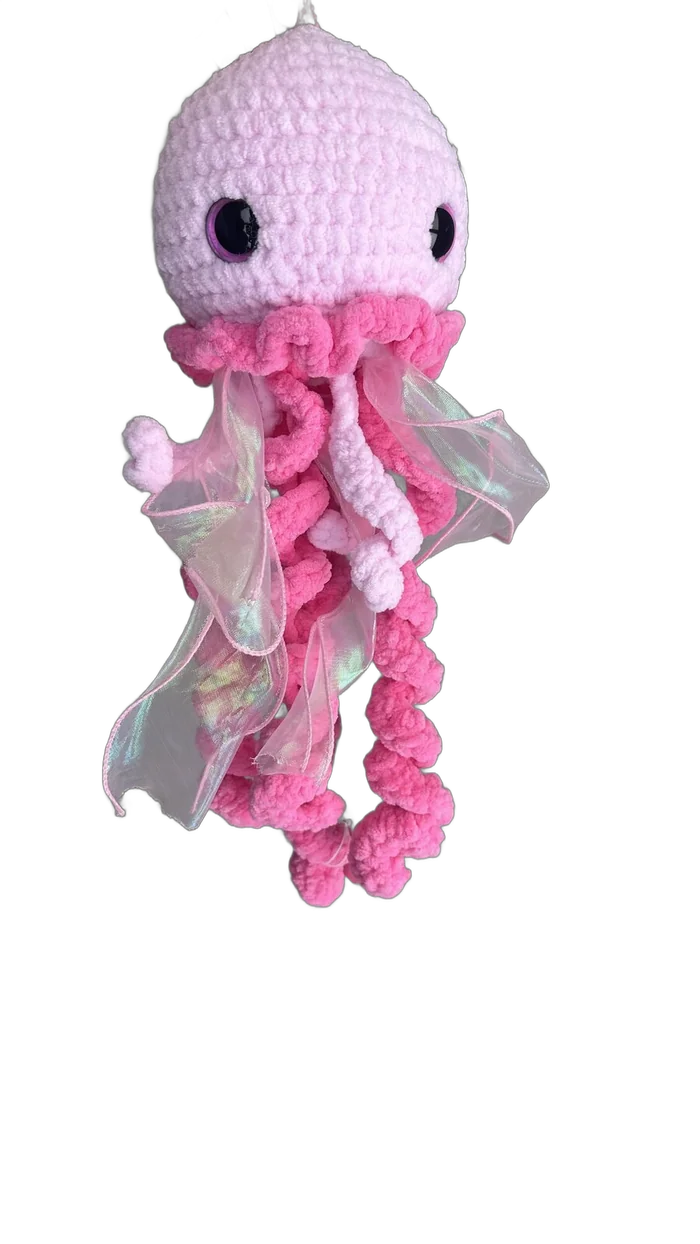 Pink jellyfish crochet plushie